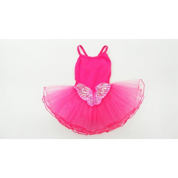 Wenchoice Hot Pink Sequin Butterfly Ballet Dress Girl'S Xl(7Y-8Y)
