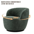 thumbnail image 4 of Kidol & Shellder Swivel Accent Chair Furry Round Barrel Chair 360 Degree Sofa Club Armchairs for Living Room Bedroom, Green, 4 of 6