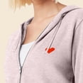thumbnail image 5 of Dalix Pixel Heart Embroidered Fleece Zip Washed Hoodie Cold Fall Winter Women in Blush 2XL XX-Large, 5 of 5