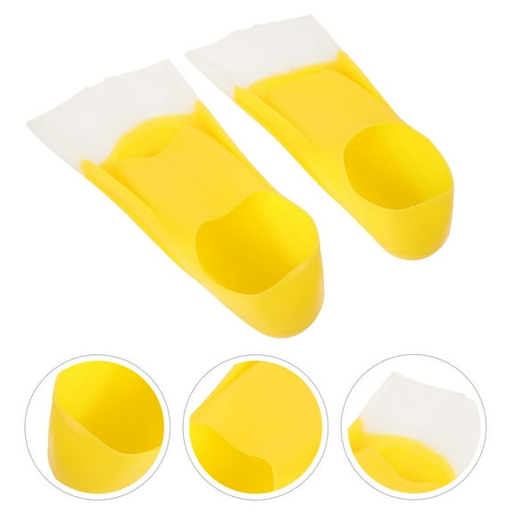 KALLORY Diving Gear 2Pcs Yellow White Swimming Paddles for Adults 10.61X5.11X2.16in