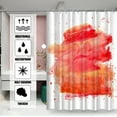 thumbnail image 2 of Orange Red Ombre Shower Curtain Abstract Unique Aesthetic Art Paint Brush Bath Curtain Gradient Painting Bathroom Decor Polyester Fabric Curtains 72 x 72 Inches, 2 of 5