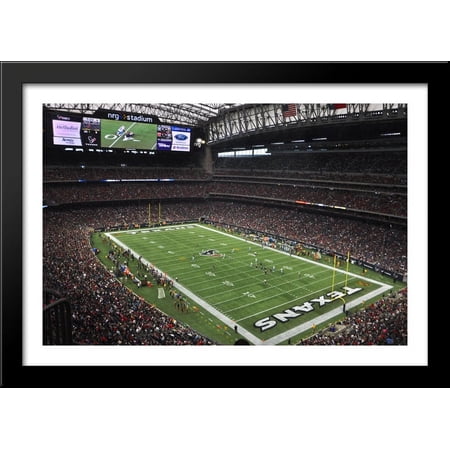 NRG Stadium 40×28 Large Black Wood Framed Print Art – Home of the Houston Texans