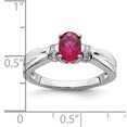 thumbnail image 7 of 14K White Gold Plated Diamond & Ruby Ring Size 7, 7 of 7