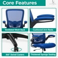 thumbnail image 4 of Naomi Home Drafting Chair Tall Office Chair for Standing Desk with Breathable Mesh, High Desk Chair, High desk chair for Standing Desk ,Lumbar Support, Ergonomic High Office Chair with Flip Up Arms, F, 4 of 7