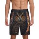 thumbnail image 1 of Balery Classical Style Brown Owl Pantalones cortos de pijama de punto de algodón para hombre con cinturilla y bolsillos-4X-Large, 1 of 6