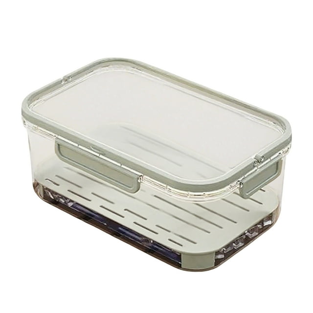 Food Grade Portable Transparent Fresh Keeping Outdoor Camping Picnic Extra Large Rectangular Refrigerator Storage Sealed Picture Storage Containers Divided Turntable Pantry Containers Coffee Container