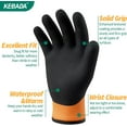 thumbnail image 3 of 1 Pairs KEBADA T2 Cold-Weather Waterproof Work Gloves - Insulated Thermal Gloves for Men & Women, Heavy-Duty Grip, X-Large, Orange, 3 of 7