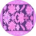 thumbnail image 1 of Ahgly Company Indoor Round Abstract Purple Modern Area Rugs, 7' Round, 1 of 4