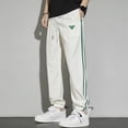 thumbnail image 2 of Pantalones deportivos informales con rayas laterales para hombre, ropa deportiva de fitness, pantalones de chándal holgados, pantalones de gimnasio, pantalones de chándal, 2 of 5