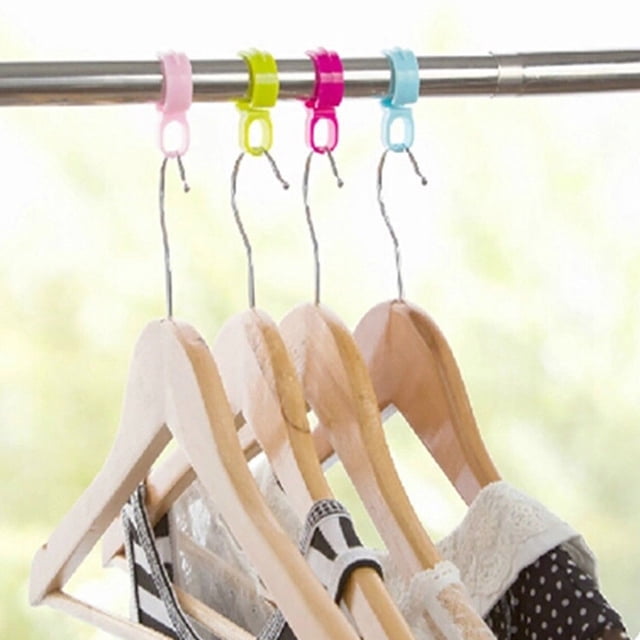 Vaidha 10pcs Hook Clips Organize Windproof Clothes Hanger Clip Buckle Plastic