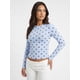thumbnail image 2 of Blusas de mujer de otoño, manga larga, cuello redondo, estampado de lunares, estilo casual y corte ajustado, ideales para salir., 2 of 6