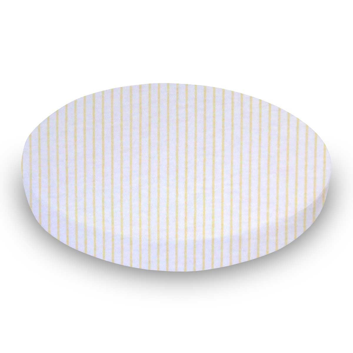 Sheetworld 100 Cotton Jersey Round Crib Sheet Yellow Stripes 42