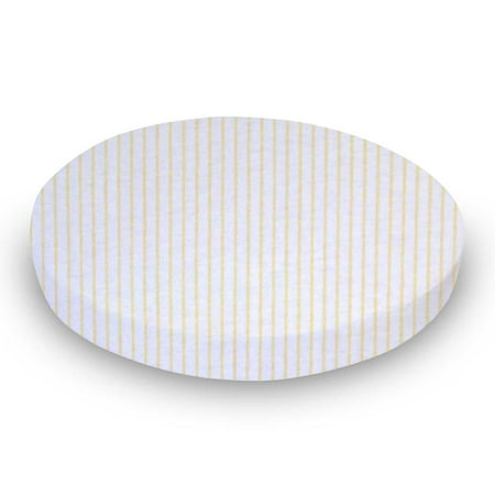 Sheetworld 100 Cotton Jersey Round Crib Sheet Yellow Stripes 42