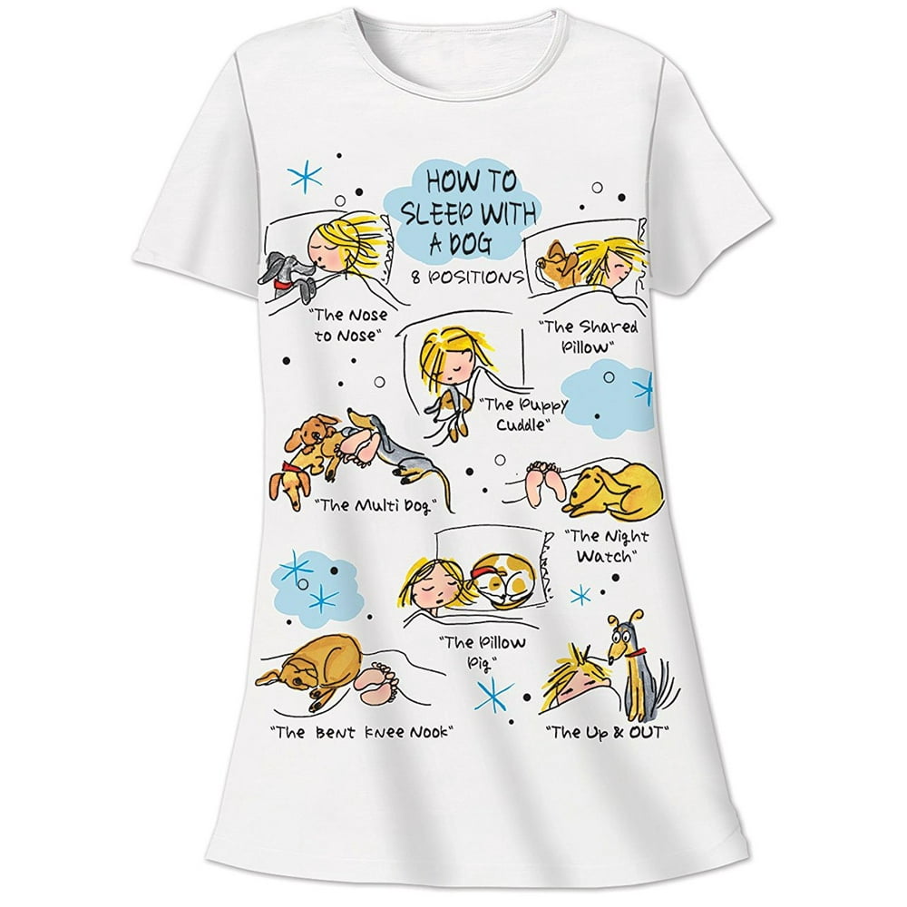 Relevant Products Women's Nightshirt Says How to Sleep with a Dog One