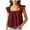 Brick Red, variant on Womens Summer Tops Ruffle Sleeve Cute Blouses Square Neck Flowy Peplum Pleated Casual Loose Shirts (White, L)