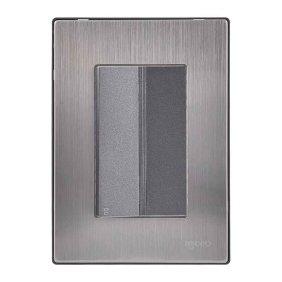 Placa Armada Inoxidable Con 1 Apagador Escalera De 3 Modulos Igoto gris oscuro Igoto INOX