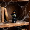 thumbnail image 6 of Halloween Black Cat Decorations with Witch Hat, Resin Black Cat Figurine Ornament for Table Mantel Party Home Office Decoration, 4", 6 of 6