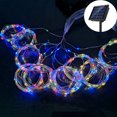 thumbnail image 3 of Adornos navideños de Año Nuevo 2025 para el hogar, adornos colgantes para exteriores, guirnaldas LED solares en la cortina de la ventana, luz de 3 m x 3 m, 3 of 5