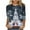 01 Multicolor, variant on 3/4 Sleeve Christmas Shirts for Women Snowflake Print Crewneck Tees Tops Cute Graphic Loose Xmas Holiday Blouses