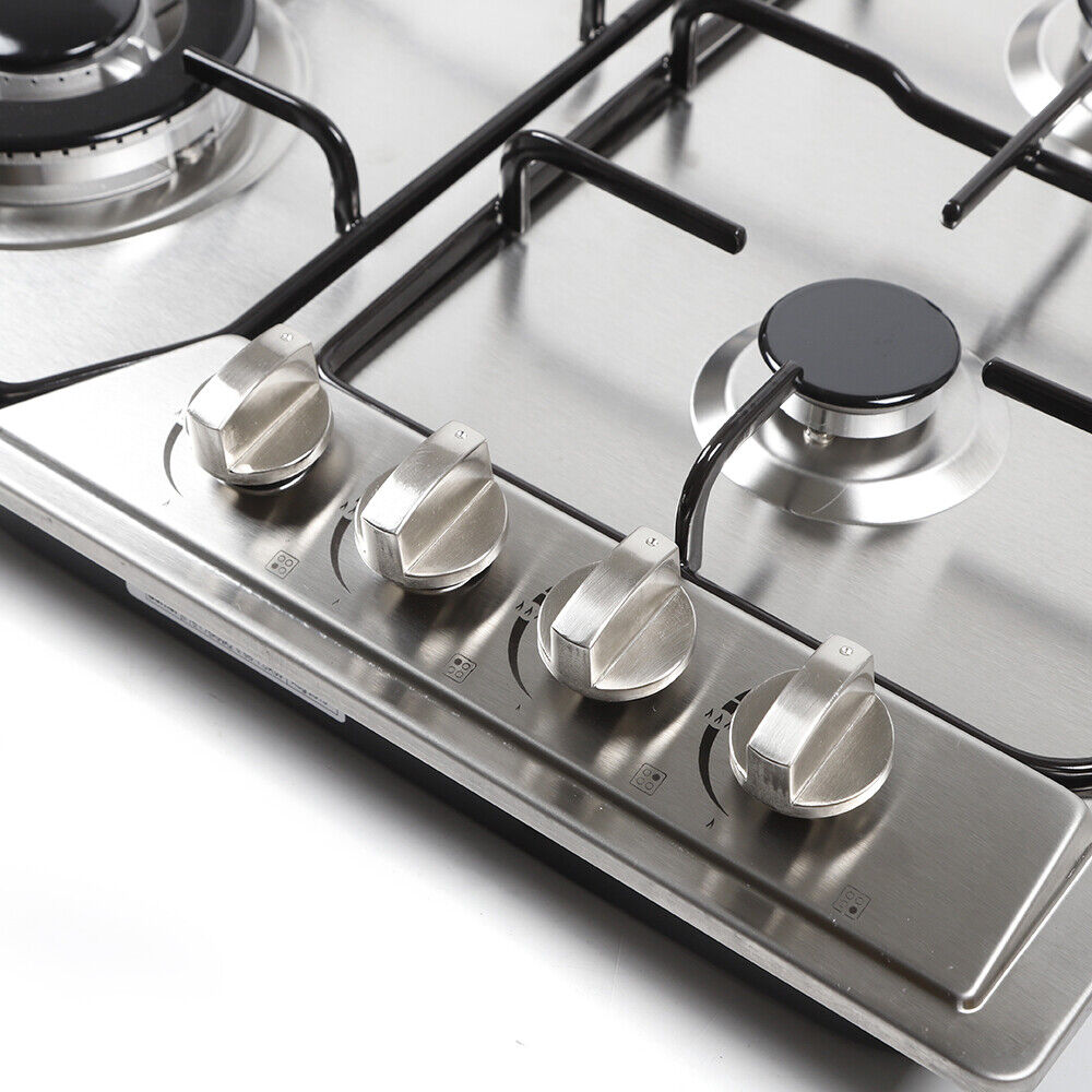 23 Inch 4 Burners Built-in Gas Stove Propane LPG/NG Countertop Cooktop Cooker US
