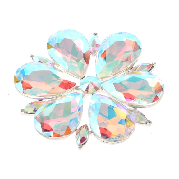 Large Crystal Flower Brooch