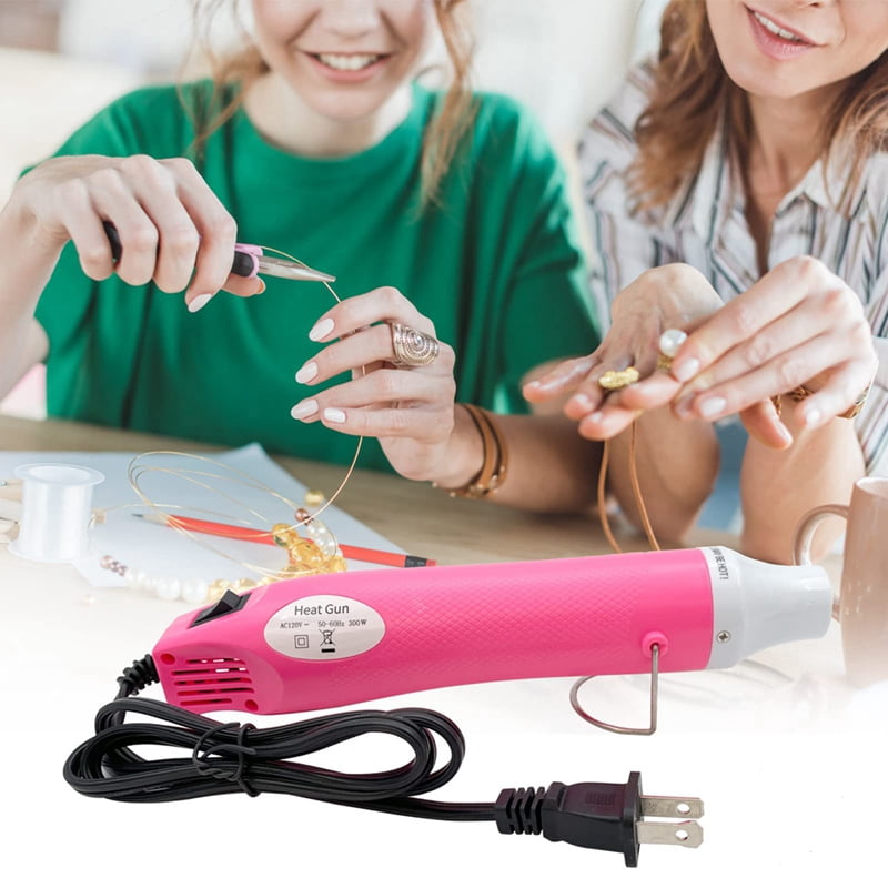 5X Portable Hot Air Machine Mini Hot Air Machine Hot Air Machine for Embossing Shrink Wrapping Drying Paint US Plug Pink
