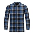 thumbnail image 4 of Kakii Mens Sherpa Lined Shirt Jacket Casual Long Sleeve Plaid Shacket Flannel Fleece Full Zip Jacket, 4 of 5
