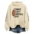 thumbnail image 2 of Baqcunre Womens Hoodies Women'S Long Sleeved Loose Fitting Sorry Can'T Football Bye Printed Hoodie With Pockets Womens Sweaters Fall Outfits For Women 2023 Beige L, 2 of 4