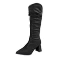 thumbnail image 3 of UngA Women's Boots Soft Slouchy Flat to Low Heel Pull On Fall Weather Winter Boots Women Mid Calf Black,Size 7, 3 of 7