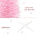 thumbnail image 4 of HOMCOM Unlit Slim Noble Fir Hinged Artificial Christmas Tree with Realistic Plastic Branches and 390 Tips, 6' Tall, Pink, 4 of 10