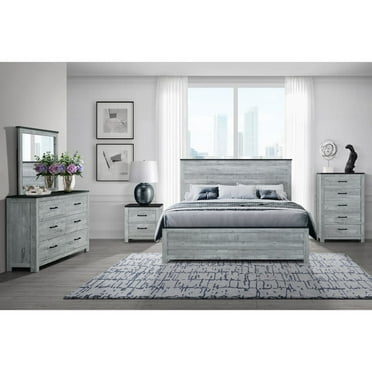 Global Furniture USA Ozark Contemporary Rustic Gray Wood Plank King Bed