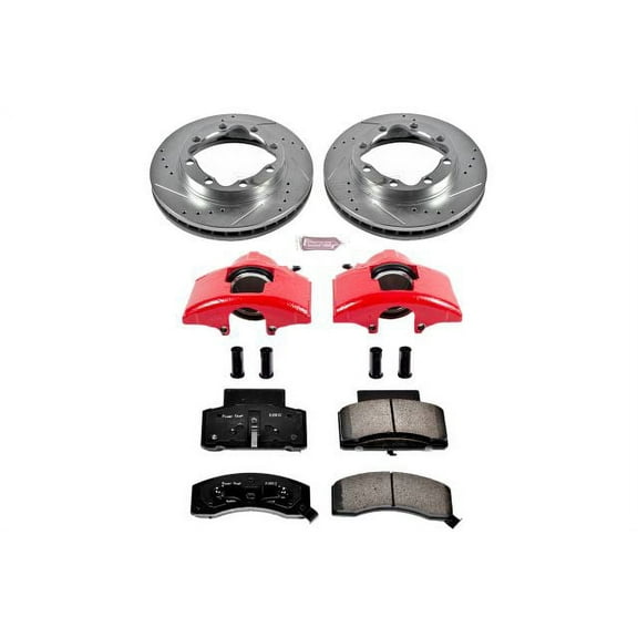 PowerStop Front Z23 Evolution Sport Brake Pad and Rotor Kit with Red Powder Coated Calipers Fits: CHEVROLET DODGE GMC Select Models KC1992