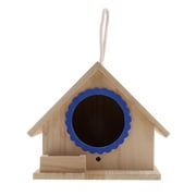 Bird House Unfinished Wooden Birdhouse with Hanging, Great for Small, Medium Blue