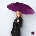 thumbnail image 7 of Knirps A.760 Curved Handle Rain Umbrella for Adults in Violet – 42" Windproof Automatic Open Canopy, Ultra Lightweight Steel Aluminum Frame with Large Button, Rounded Tips, Polyester Case Included, 7 of 7