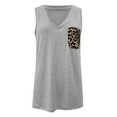 thumbnail image 3 of QLEICOM Women Casual Sleeveless V-Neck Loose Pocket Pullover Blouse Tank Tops Gray XXL, US Size 12, 3 of 4