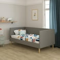 thumbnail image 4 of DHP Franklin Mid-Century Upholstered Daybed Frame, Grey Linen, Twin, 4 of 19