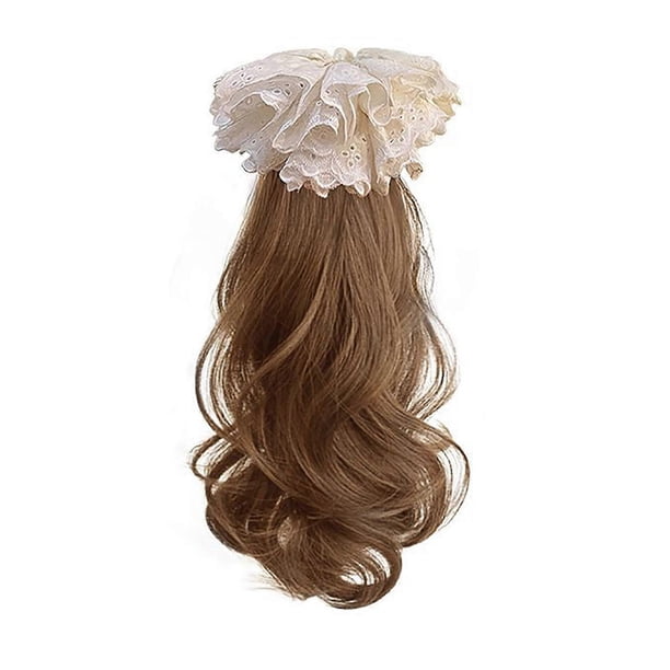 Elegant Ponytail Hair Extensions with Clip Hair Tie for Music Festival Curly Hair Extensions Claw Brown Black Ponytail dark brown