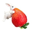 thumbnail image 4 of koolsoo Strawberry Bunny Sculpture Garden Statue Housewarmings Gift Novelty Resin Animal Figurine Backyard Decoration for Yard Office white, 4 of 8