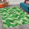 thumbnail image 2 of Geometrical Decorative Rug, Modern Herringbone Pattern with Zigzag Twisty Stripes Image Illustration, Quality Carpet for Bedroom Dorm and Living Room, 6 Sizes, Fern Green, by Ambesonne, 2 of 4