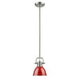thumbnail image 1 of Golden Lighting 3604-M1L PW-RD Duncan Mini Pendentif avec Tige en Étain avec Abat-Jour Rouge, 1 of 2