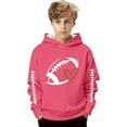 thumbnail image 2 of Fiaer Sweatshirts for Kids Game Day Hooded Sweatshirt Heart Football Graphic Hoodies Pullover Tops,Size 3-14 Years Pink 100, 2 of 4
