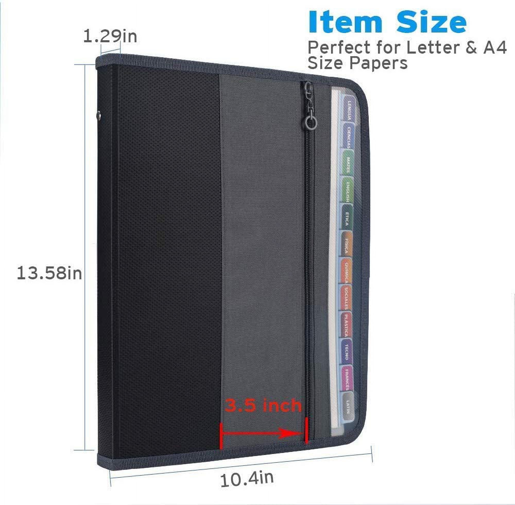 13-Pocket Accordion File Folder Organizer with Sticky Labels and Zipper Closure for Letter/A4 Size Documents