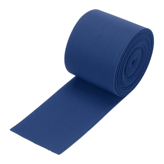 Uxcell Elastic Bands for Sewing 3"(7cm) 5 Yard Blue Knit Elastic Spool for Wigs, Waistband, Pants
