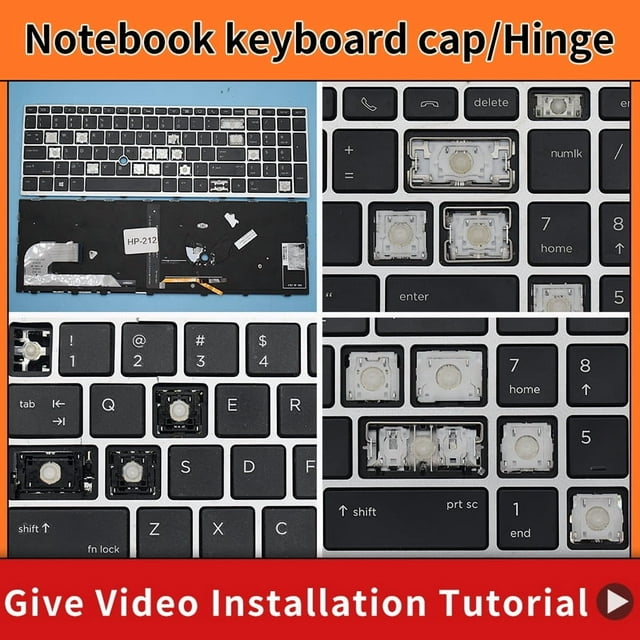 Replacement Keycap Key cap Hinge for HP Probook 450 G5 455 G5 470 G5 650 G4 650 G5 Keyboard 5 Rubber pad