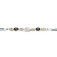 thumbnail image 2 of Gem Stone King 925 Silver and 10K Yellow Gold White Moissanite and Green Mystic Topaz and White Lab Grown Diamond Bracelet for Women (2.16 Cttw, Gemstone, Oval, Wheat Chain, 7.5 inches), 2 of 5