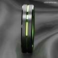 thumbnail image 6 of Tungsten Rings for Men Wedding Bands for Him 6mm Black Green Line, 6 of 6