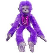 OCINAPALS Bright Purple Funkee Monkey with Velcro Hands and Sequin Belly, 21" Tall