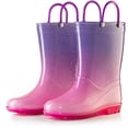 thumbnail image 2 of Puddle Play Kids PVC Glitter Rain Boots - Easy On Handles - For Girls and Boys, Lightweight, Sparkly, Little Kid 12 (Purple), 2 of 7