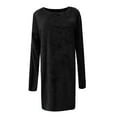 thumbnail image 4 of HCURIBAD Oversized Sweater Dress for Women Clearance! Women's Furry Pullover Sweater Dress Loose Oversized Long Knitted Tops, Long Sweater Black L, 4 of 4