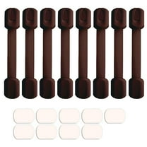 Baby Safety Locks - Child Proof Adjustable Latches for Cupboard Doors and Drawers Dresser Doors Closet Toilet Seat Oven Refrigerator Appliances,8 Pack Brown,Free 9 Extra Adhesive Pads